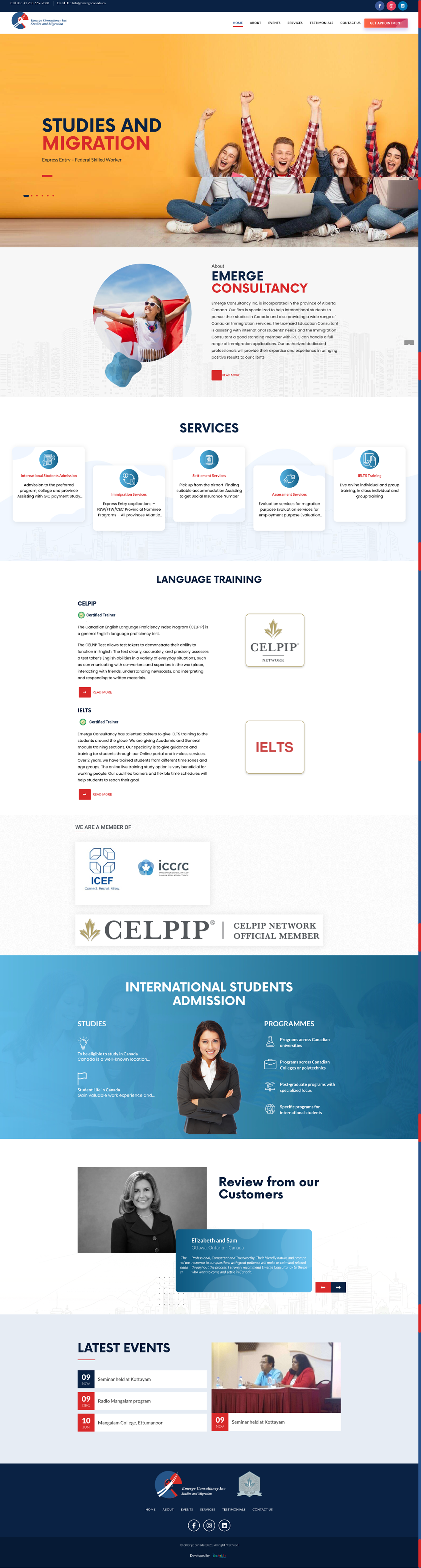 Emerge Canada — International students consultancy website by Best Web Solutions