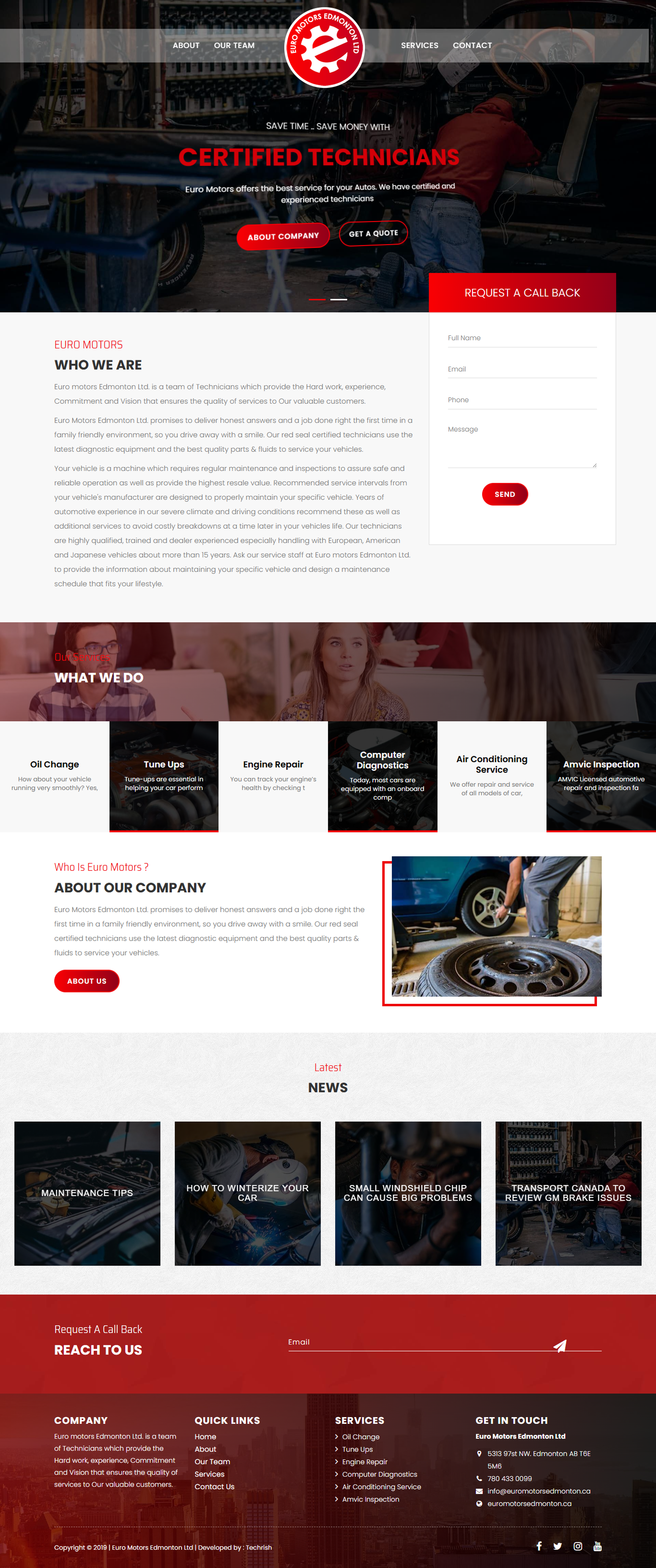 Euro Motors — Car garage website by Best Web Solutions