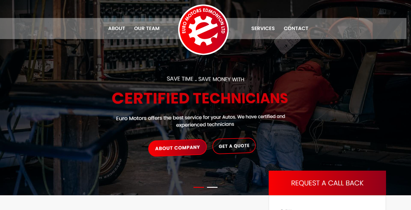 Euro Motors — Car garage website by Best Web Solutions